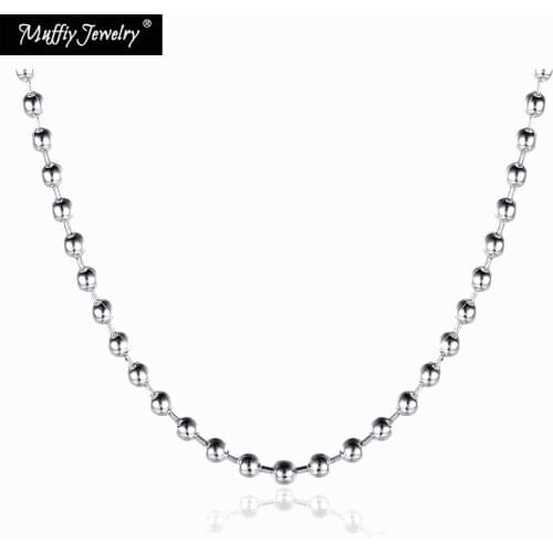 2MM Pearl Link Chain,Europe 925 Sterling Silver Basic Chains Necklace Glam Jewelry Fit Pendant 2017 Soul Gift For Men & Women