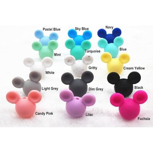 Chenkai 20pcs Silicone Bow Tie Teether Beads DIY Baby Shower Teething Montessori Sensory Jewelry Toy Bow-Knot Beads