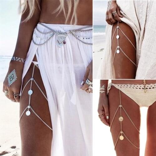 2021 New Fashion Women Leg Chains Boho Anklet Body Jewelry Gold Color Anklets For Women Leg Chains New Body Jewelry