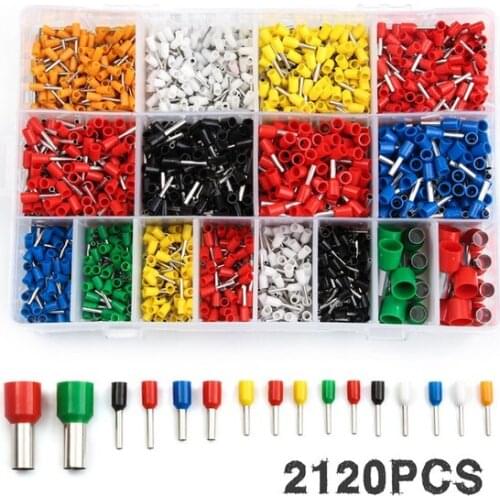 2120PCS Insulated Cord Pin End Terminal Ferrules Kit Set Wire Copper Crimp Connectors 22-5AWG