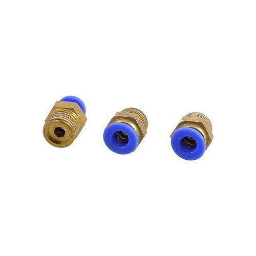 3 Pcs 6mm Tube 1/4" Thread One Touch Air Pneumatic Quick Coupler Connectors