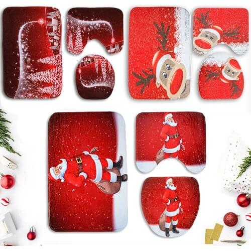 3PCS Merry Christmas Mat Carpet Doormat Santa Ornament Christmas Decor For Home 2020 Navidad Noel Cristmas Gift New Year 2021