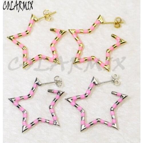 4 Pairs Hollow Star earrings Mix color star earrings gift for lady Fashion jewelry earrings 5949