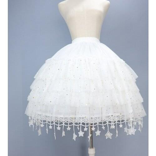 65cm Victorian Womens Lolita Skirts Crinoline Petticoat Underskirt Vintage Gothic Victorian Skirt Cosplay Princess Fairy Dress