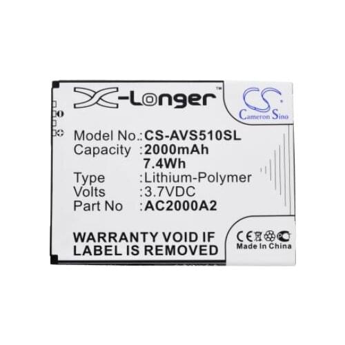 Cameron Sino 2000mAh battery for ARCHOS 50c Oxygen AC2000A2 Mobile, SmartPhone Battery