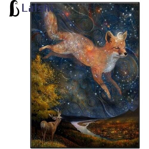 Diamond Painting fantasy Fox Full Square Round Diamond Embroidery Cross Stitch Animal Diamond Mosaic Picture Rhinestone Children