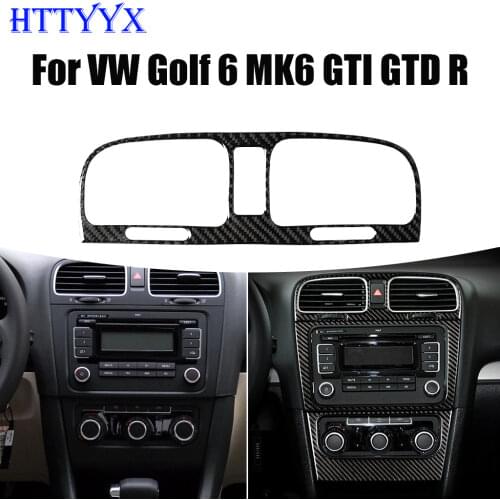 Carbon fiber car interior, CD panel decoration;Suitable FOR VW Golf 6 GTI R MK6 2008 2009 2010 20112012 car sticker