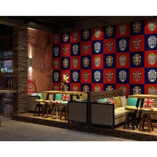 Beibehang Chinese-style Facebook wallpaper Chinese style restaurant restaurant barbecue hot pot shop decoration 3d wallpaper