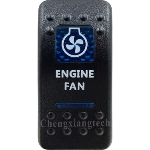 Printed Blue Rocker Switch Cap - Engine Fan- for Carling Arb Car Boat Rocker Switch 12v 24v, Cover Only !!! No Switch Base