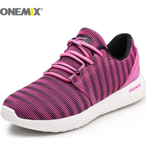 Onemix Breathable Mesh Running Shoes for Women Knit light Lady Trainers Walking Outdoor Sport Comfortable Men Sneakers shipping