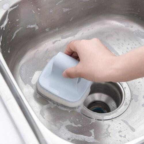 Wall-mounted Kitchen Sink Sponge Brush With Handle Dishwashing Cleaning Brush with Sponge Stand Set Home Kichen Accessories