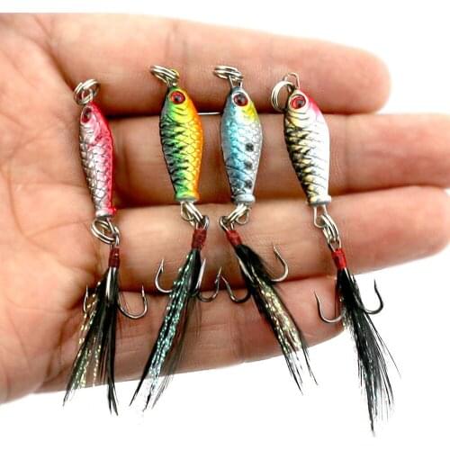 LB003 Mini Fishing Luya Lures Iron Plate 3D Fish 2.5cm 4g Long Shot Freshwater Reservoir Bait Bass Artificia Spinning Tackle