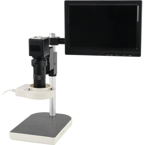 Digital Industry Camera Set VGA Microscope Camera 56LED Light Big Boom Table Stand 180X/300X C-MOUNT Lens+8" Monitor For PCB Lab