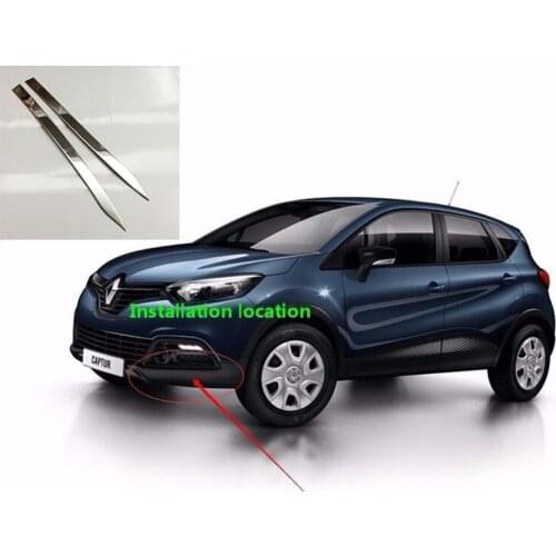 Abaiwai Car Styling For Renault Captur 2015 2016 Front Corner Trims Stainless Steel Body Protector Moldings Accessories 2pcs/set