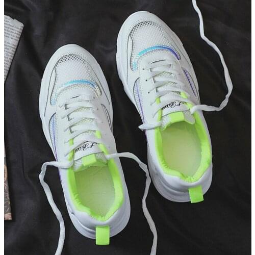 2019 New Fashion Womens Sneakers Chunky Casual Flats Shoes Sneakers Womens Tennis Chaussures Chaussures Femmes TNouveau H1-40