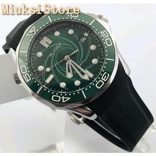 BLIGER new 41mm mens top luxury mechanical watch sapphire glass ceramic bezel luminous Miyota 8215 movement mens automatic watch