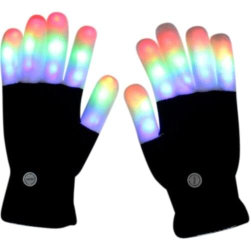 Novelty Party Glow Party Supplies Glowing Gloves Children LED Rave Flashing Warm Glove Light Up Finger Tip Lighting