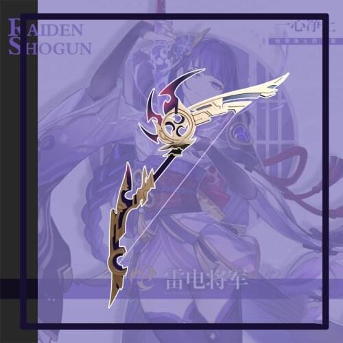 Hot Game Genshin Impact Raiden Shogun Cosplay Bow and Arrow PVC Prop Baal Replica of Weapons for Halloween Christmas Fancy Party