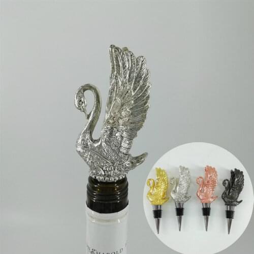 4-Color Creative Zinc Alloy Cap Swan Stopper Preservation Plug Gold Rose Gold Bar Bottle Cover Tool Wine Bottle Decoration
