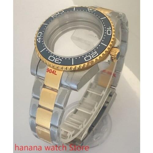 Transparent back cover 904L stainless steel gold strap bracelet 40mm sapphire glass ETA NH36 MH35 cases bezel Drak blue