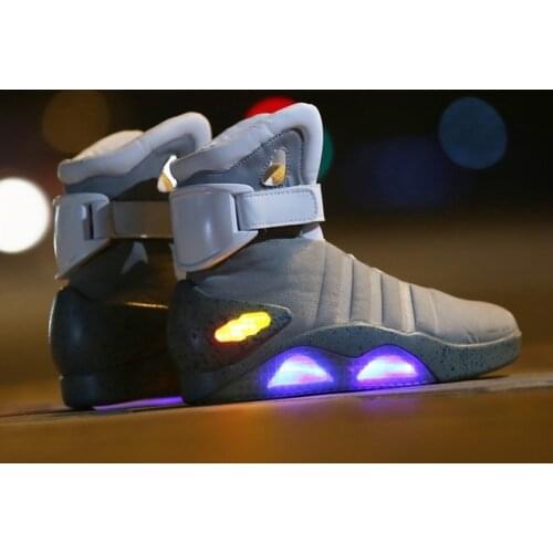 Cosplay boots back to the future led light shoes air mag style property usa fashion high boots USB charge