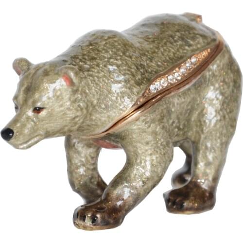 Bear Trinket Box Grizzly Jewelry Boxes Organizer Ring Necklace Holder Animal Figures Creative Gifts