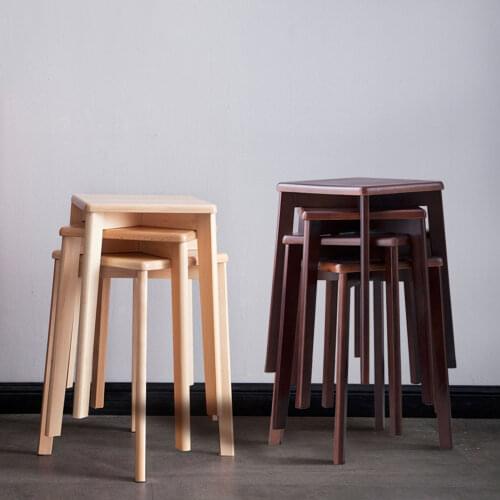 Home Office Chair Dining Furniture Kitchen Solid Wood Chair 4 Legged Stool Multi-purpose Multi-scene Practical Chair Small Bench