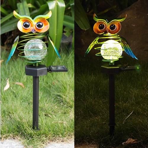 Lawn Light Solar LED Solar Flame Light Owl Garden Lawn Lamp Outdoor LED Spike Light Ground Light Garden Landscape Lawn Lamp Road