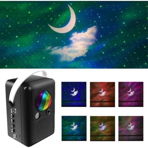 Northern Lights Xingyue LED Projection Lamp Mini Speaker Remote Control Bluetooth Music Player Projector Night Light Best Gift