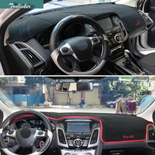 Tonlinker 1 PCS DIY Car style Polyester Dashboard Blackout Protection Pad Cover Case stickers For Ford Focus 2015 accessories