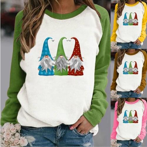 Woman Tshirts Harajuku Tops Women Print Shirts O-Neck Long Sleeve Top Loose T-Shirt mujer camisetas t-shirt