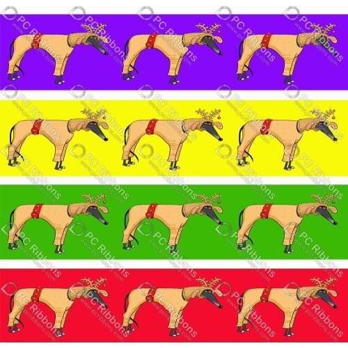 1-1/2" Cute Greyhound Cartoon Dog Custom Design for DIY Crafts Hair Bow Collar Lanyard/Satin /3" Grosgrain Ribbon CA316