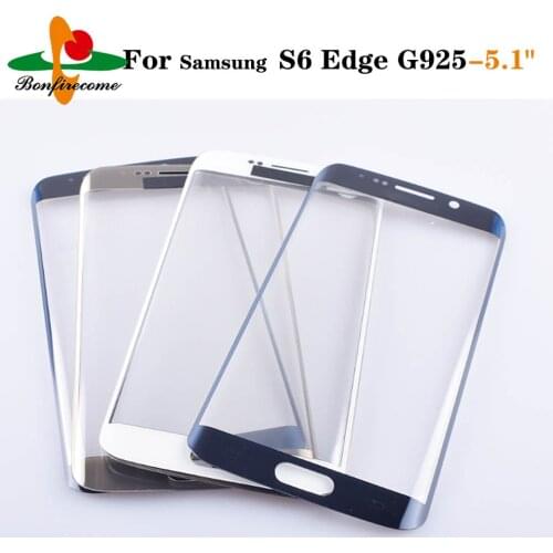 10Pcs\lot For Samsung Galaxy S6 Edge G925 /S6 Edge+ G928 LCD display Front Outer Touch Panel Screen Glass Lens Replacement