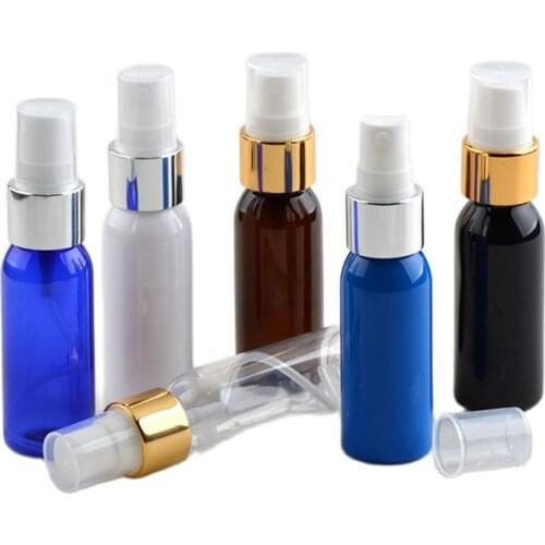 30ml Plastic PET Bottle gold/silver mist sprayer serum Toner Toilet Flower Water Perfume Alcohol Skin Purified Packing