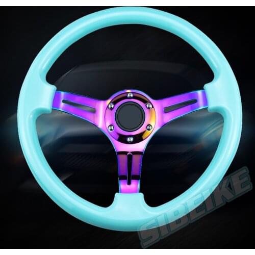 350mm Universal Steering Wheel 14inch Neo Chrome ABS Steering Wheel With Horn Button Cover