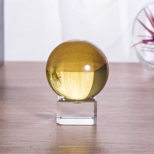 40mm Good Fortune Crystal Craft Decorative Yellow Glass Decorative Balls Personalised Home Decoration Accessories Modern