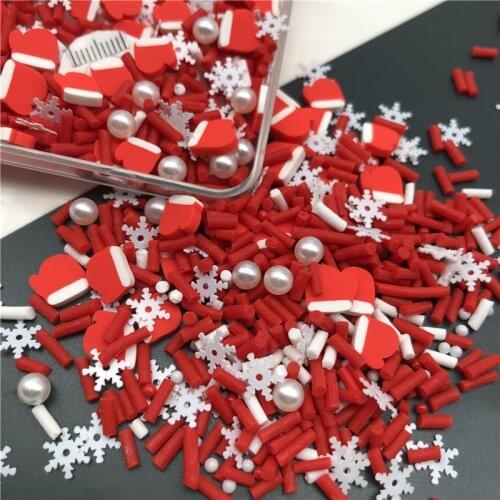 50g Christmas Polymer Clay Sprinkle With Diamond For Kids Diy ,Soft Clay For Craft Clay/Nail Art/Scrapbook Decoration, Filler