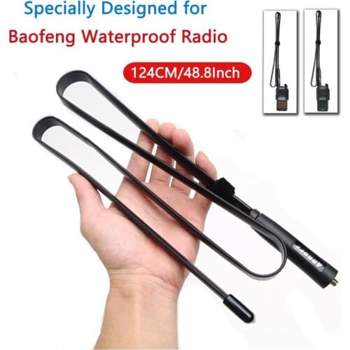 ABBREE 124CM SMA-Female VHF UHF Foldable Tactical Antenna For Baofeng UV-XR UV-9R Plus BF-9700 Waterproof Radio Walkie Talkie