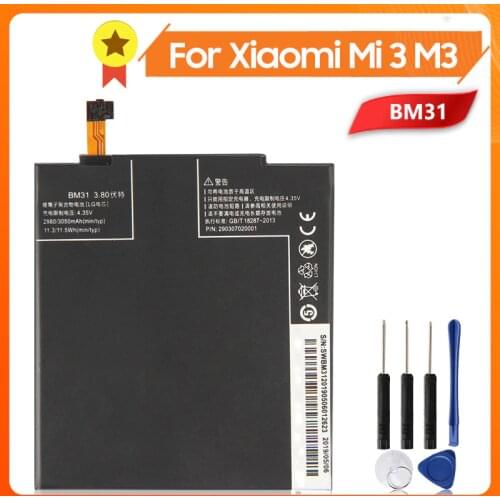 Xiao Mi Xiaomi Mi BM31 Phone Battery For Xiao mi 3 M3 Mi3 BM31 3050mAh Original Replacement Battery + Tool