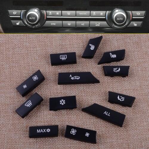 CITALL 12Pcs Key Caps Repair Kit A/C Heater Button Switch Cover Fit for BMW 5 6 7 F10 F01 F12 F06 F07 GT F13 61319313923