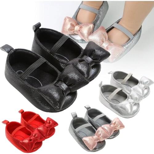 Spring Autumn Baby Cute Girls Bowknot Design Soft Sole Non-Slip Toddler Shoes