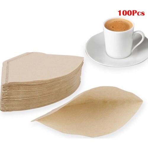 Green Tea Infuser Tea Bag Strainer 100Pcs/Bag Espresso Coffee Filter Packs Wooden Original Hand Drip Paper Coffee Filter