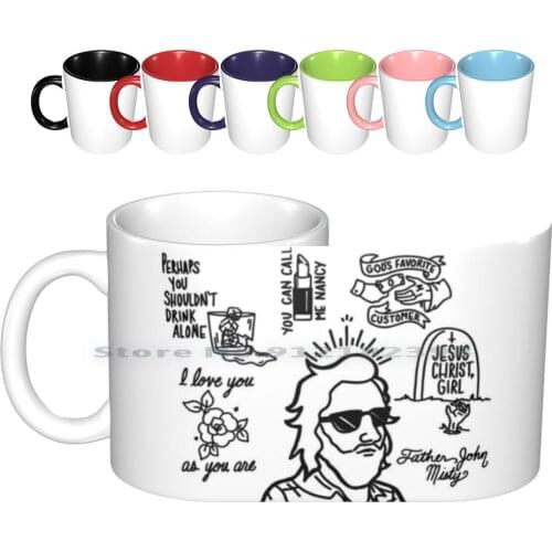Flash Sheet-Father John Misty Ceramic Mugs Coffee Cups Milk Tea Mug Father John Misty Flash Sheet Tattoo Tattoo Design Music