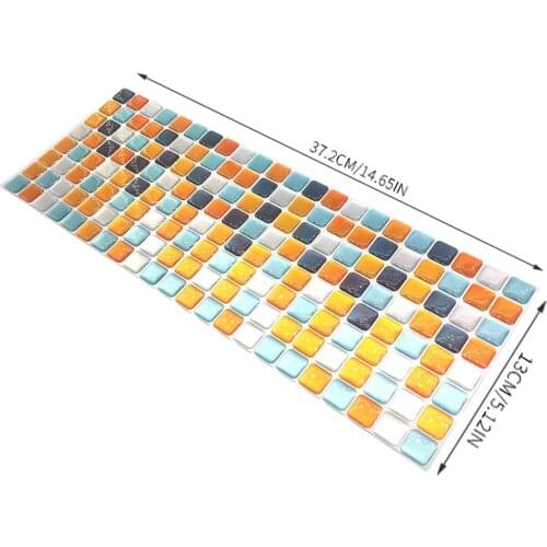 Funlife Peel and Stick Backsplash Tiles 3D Wall Stickers Mosaic Tiles Decorative,Orange White Mosaic for Bathroom Kitchen Home