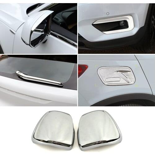 For Volvo XC40 2019 2020 2021 Chrome Rearview Mirror Protector Shell Fog Light Frame Oil Fuel Tank Cap Cover Window Wiper Trim