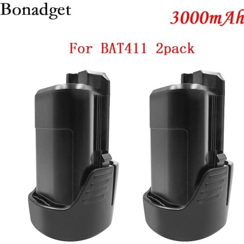 Bonadget 3000mAh 10.8V Li-ion BAT411 Rechargeable Battery for BOSCH BAT412A BAT413A D-70745GOP 2607336013 2607336014 PS20-2 PS40