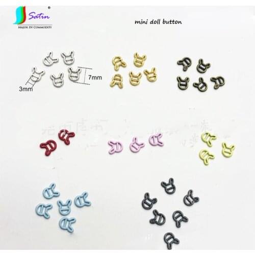 Mini 3mm Rabbit Shape Colorful Metal Doll Strap Bag Hat Sew Accessories Animal Shoe Buckle Button A0590L