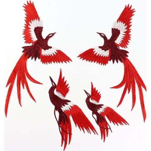 Fashion embroidery phoenix bird patch clothing accessories, hand-made DIY decorative pattern patches to the crane
