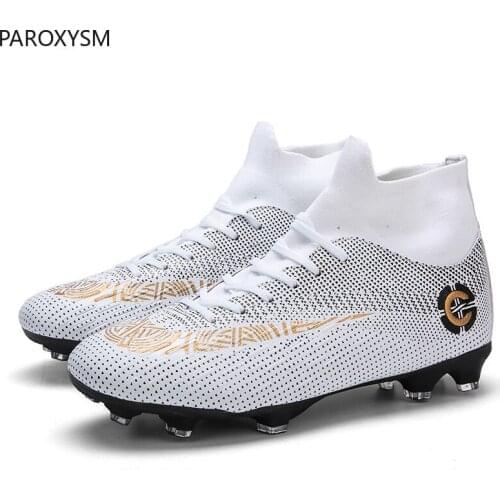 Mens football shoes artificial grass super high ankle childrens outdoor spikes