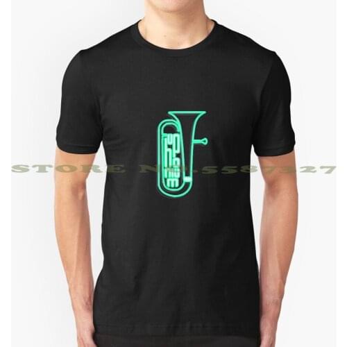 Neon Euphonium Cool Design Trendy T-Shirt Tee Music Musician Sound Band Orchestra Instrument Musical Hear Listen Play Song Beat